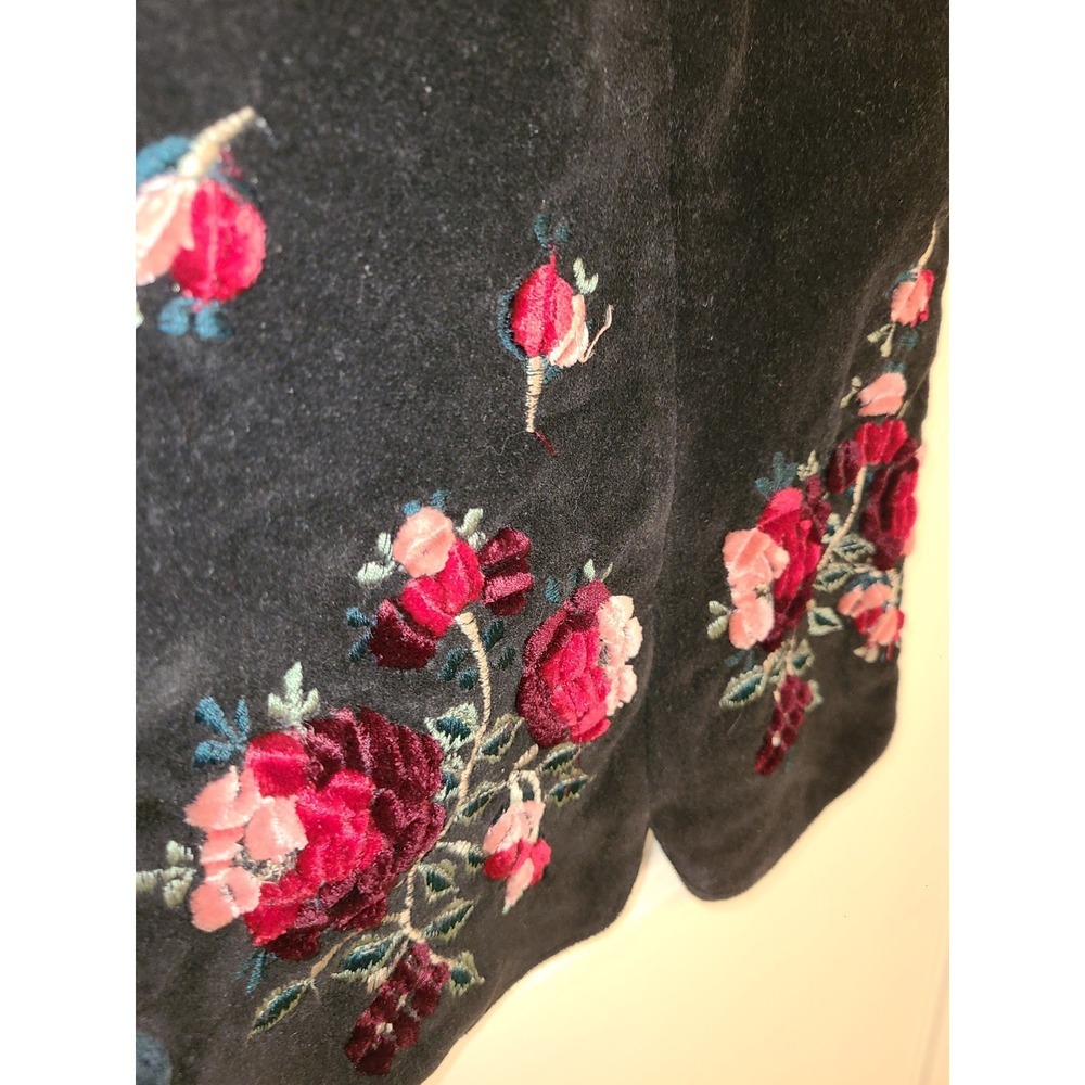 VTG•TANTRUMS VEST• EMBROIDERED & VELOUR• Lg• BUTTON DOWN VEST• Y2K 90S Whimsy - Picture 2 of 8